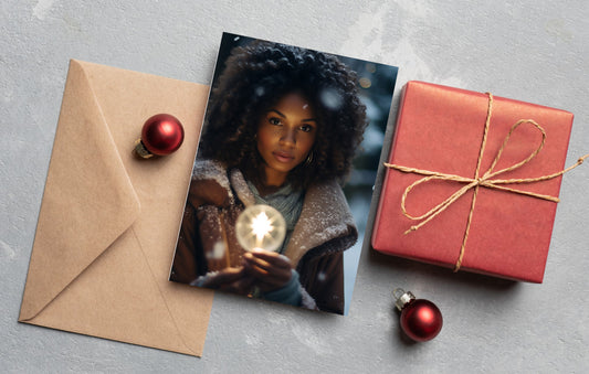 Beautiful Black Woman Holiday Greeting Card