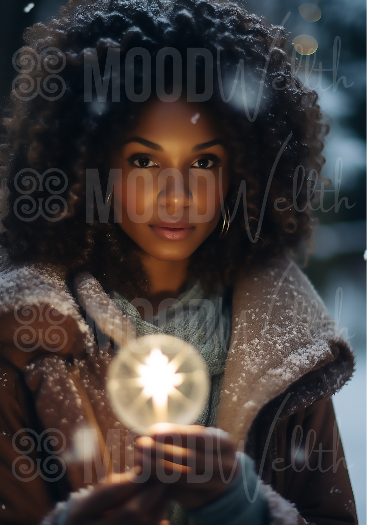 Beautiful Black Woman Holiday Greeting Card